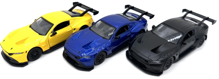 Metalowy model samochodu Ford Mustang GT3 (2024) ze światłami i dźwiękami