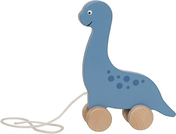 Jabadabado drewniany dinozaur do ciągnięcia niebieski
