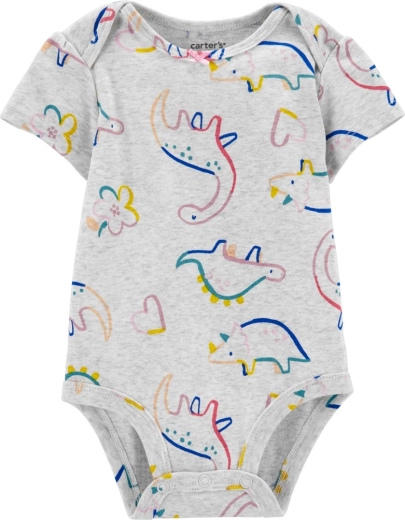 CARTER'S dziecięce body z krótkim rękawem dino dla dziewczynki - 1 szt. – 9m