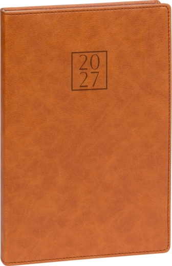 Notique Prestigio tygodniowy terminarz 2027 brązowy 15 × 21 cm