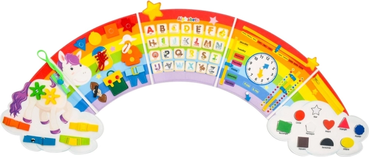 2Kids Toys miękka składana tablica aktywności tęcza z chmurkami - 1 sztuka