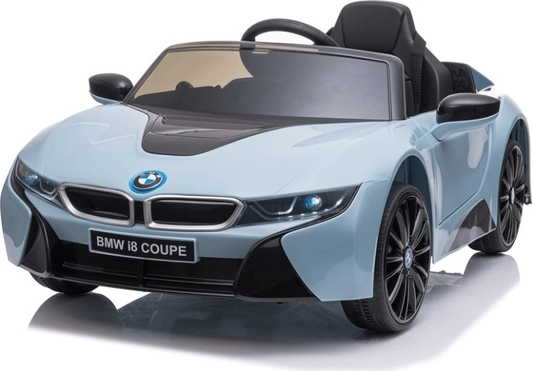 Elektryczny samochodzik dla dzieci BMW i8 – niebieski, 12 V