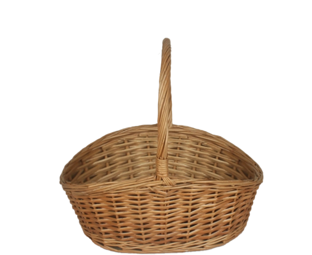 Naturalny kosz wiklinowy z rączką 39 × 31 × 17/35 cm