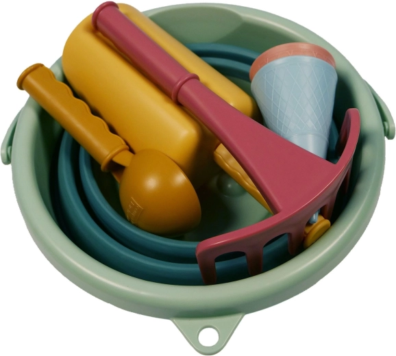 Schildkröt zestaw zabawek do piasku ze składanym wiaderkiem, zielony, 7 elementów