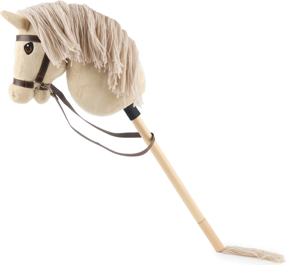 Bieco hobby horse na kiju beżowy, rozmiar S