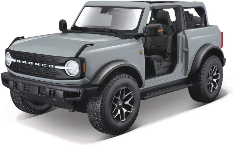 Maisto Ford Bronco Badlands bez drzwi, kaktusowy szary 1:18