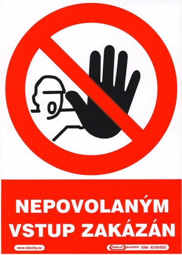 Samoprzylepna tabliczka bezpieczeństwa Zakaz wstępu osobom nieupoważnionym A5 (148 × 210 mm)