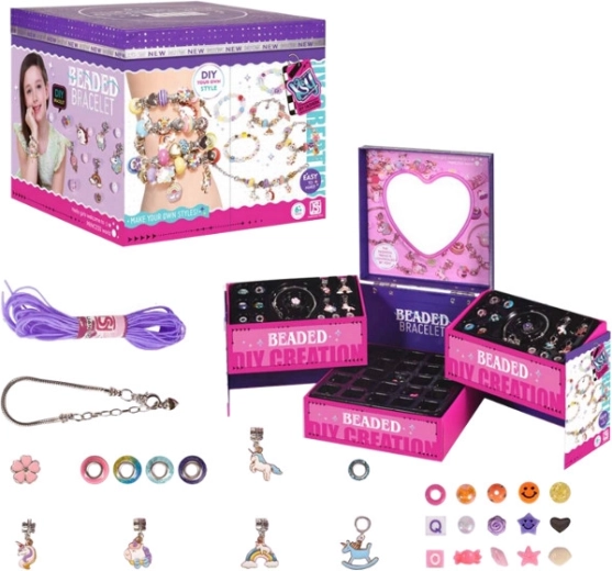 Zestaw do tworzenia biżuterii w szkatułce z lusterkiem