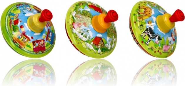 Klasyczny blaszany bączek z obrazkami z farmy