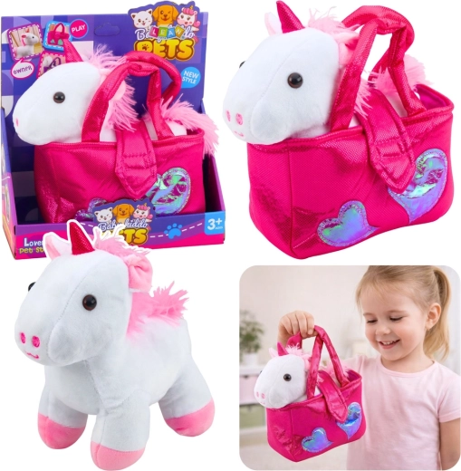 Pluszowy jednorożec w torebce biały 25 cm