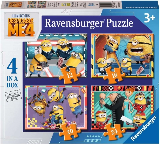 Ravensburger puzzle Gru, Dru i Minionki 4 – zestaw 4 puzzli (12–24 elementy)