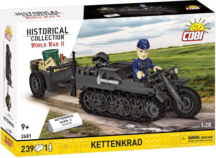 Cobi II WW Sd.Kfz. 2 Kettenkrad z przyczepą 1:28 (239 elementów)