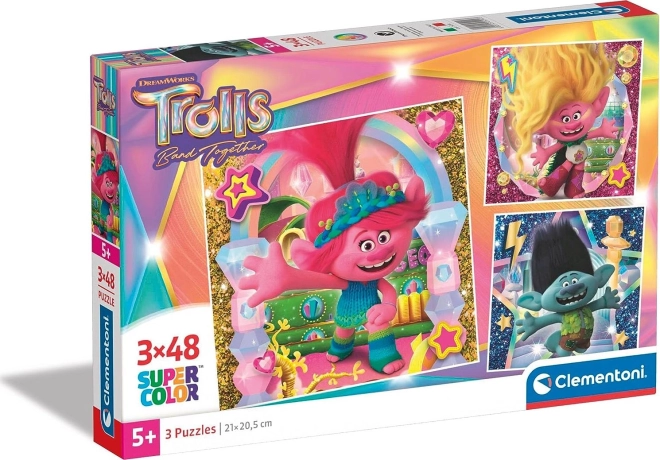 Clementoni puzzle Trolle, 3×48 elementów