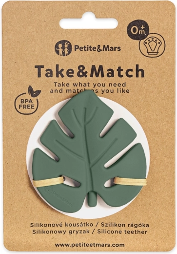 Petite&Mars silikonowy gryzak Take&Match misty green