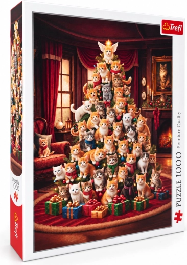 Puzzle Trefl Koci świąteczne drzewko 1000 elementów