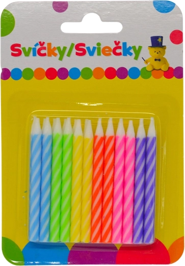 Urodzinowe kolorowe świeczki 24 szt.