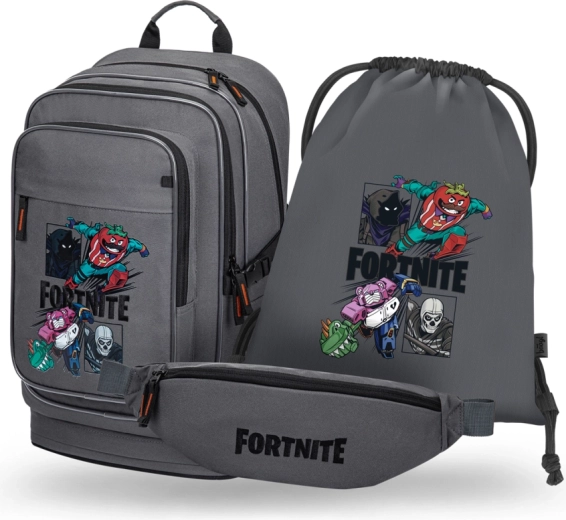Zestaw szkolny Baagl Cubic Fortnite Squad 3w1: plecak, worek i nerka (GRS)