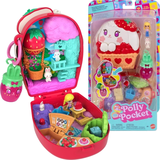 Polly Pocket kompaktowy zestaw króliczy piknik z figurkami i akcesoriami
