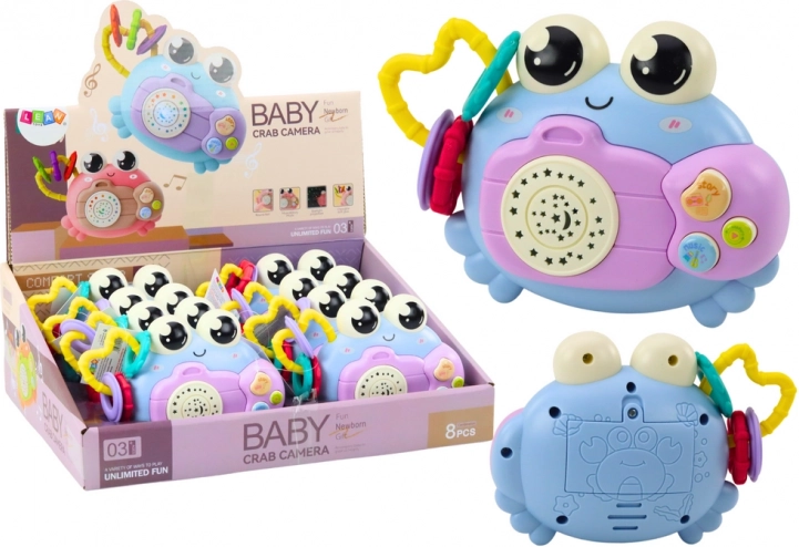 Krab aparat fotograficzny grzechotka Projektor dźwięki baterie niebieski