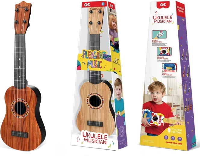 Dziecięca gitara klasyczna z imitacją drewna, 53 cm