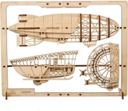Ugears puzzle 3D Zeppelin 2,5D – drewniany mechaniczny model, 49 elementów