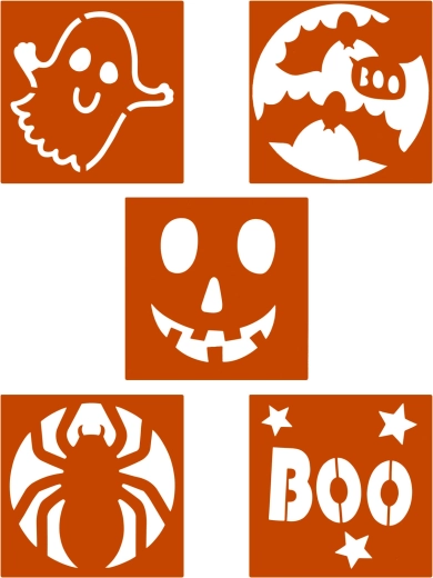 Zestaw halloweenowych szablonów - 5 sztuk