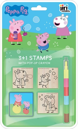 Pieczątki 3+1 z kredką woskową Świnka Peppa
