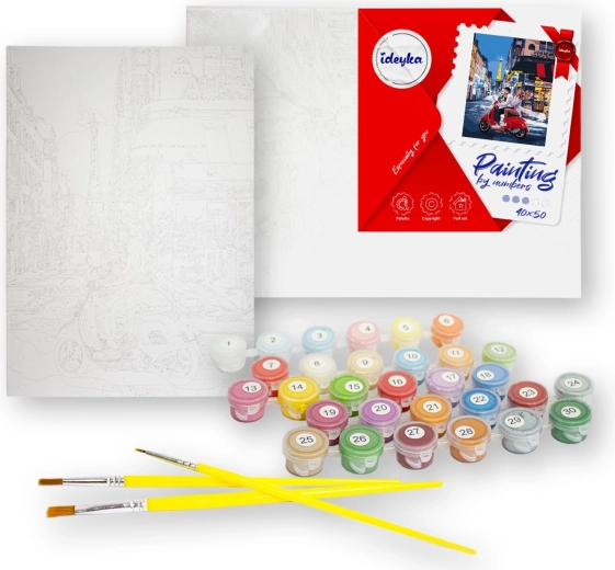 Malowanie po numerach – zachwycające maki 40×50 cm, płótno + farby + pędzle