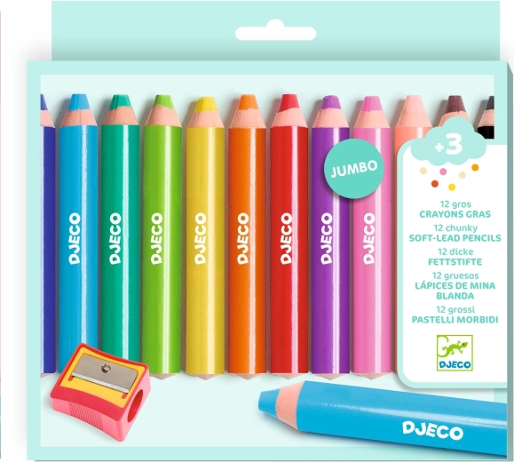 Djeco intensywne kredki, 12 szt.