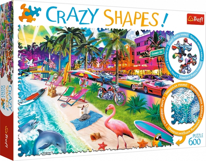 Puzzle TREFL Crazy Shapes – Plaża Miami, 600 elementów