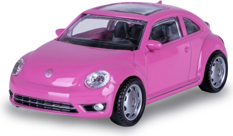 Metalowy model Volkswagen Beetle różowy w skali 1:43