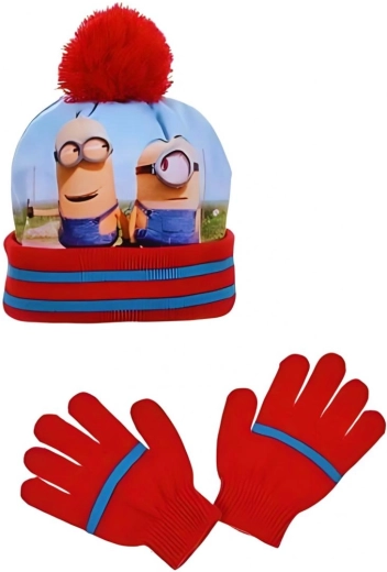 Czerwona czapka i rękawiczki Minionki