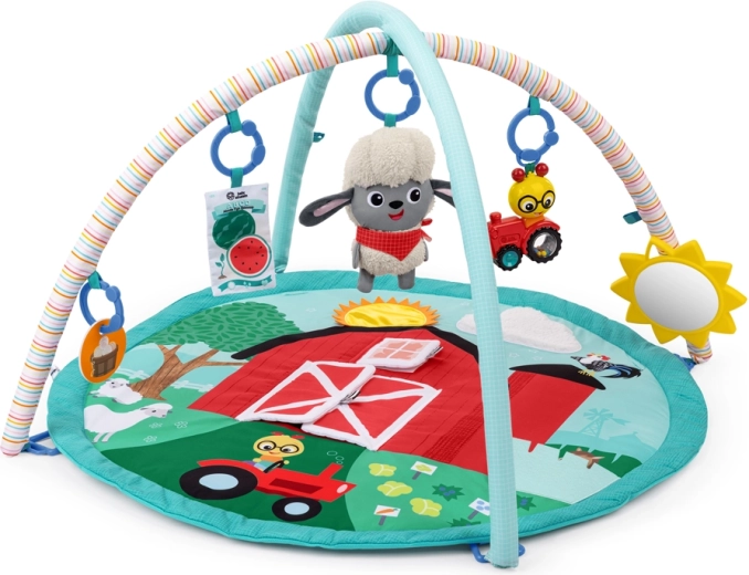 Baby Einstein Mata edukacyjna Happy Harvest Touch & Feel z pałąkami