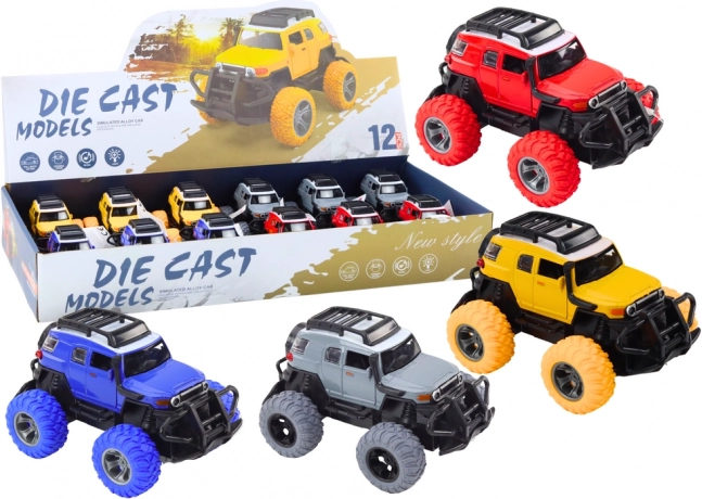 Autko terenowe 1:32 metalowe, gumowe koła, światła, dźwięki, napęd