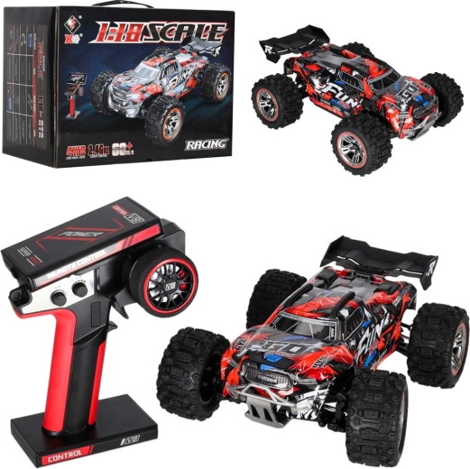 Terenowy samochód RC WLToys 184008 1:18 4WD z silnikiem bezszczotkowym i oświetleniem LED
