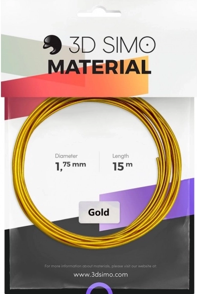 Filament real gold 1,75 mm do długopisów i druku 3D – złoty, 15 m