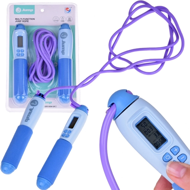 Cyfrowa skakanka z licznikiem, regulowana długość 215 cm