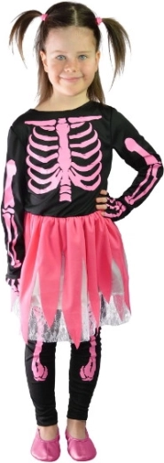 Dziecięcy kostium różowej kościotrupki Halloween M