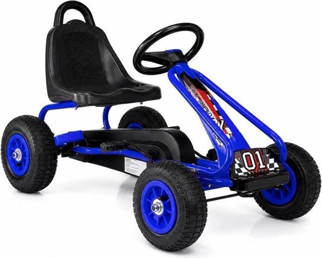 Niebieski gokart na pedały dla dzieci