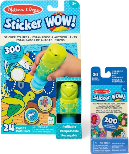 Melissa & Doug Sticker Wow! Żółw – stempel z naklejkami i książeczki z aktywnościami