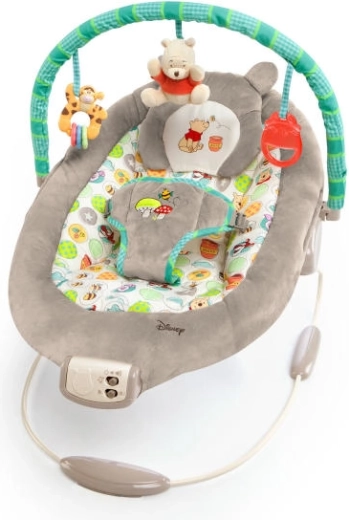 Wibrujące leżaczek z melodiami DISNEY Baby KUBUŚ PUCHATEK Dots & Hunny, 0m+, do 9 kg