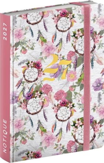 Notique tygodniowy kalendarz do torebki Łapacz snów 2027 (9,8 × 14,5 cm)