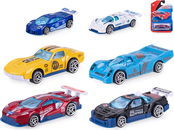 Metalowy wyścigowy samochodzik 8 cm z napędem typu freewheel