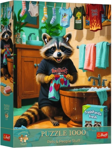 Puzzle 1000 Premium Plus – Dzień prania szopa pracza