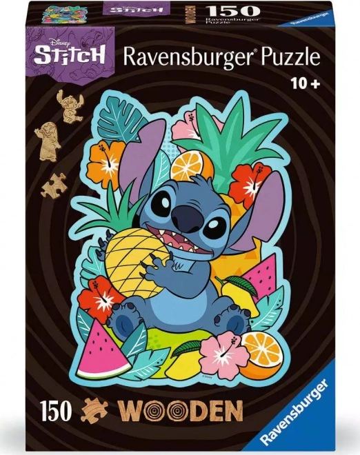 Ravensburger drewniane konturowe puzzle Disney: Stitch 150 elementów