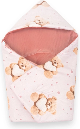 Ocieplany rożek do fotelika samochodowego Belisima Love Teddy Bear różowy