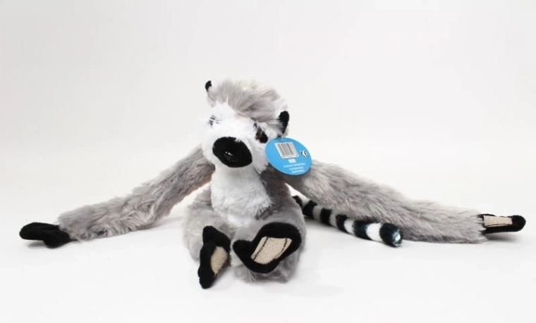 Zawieszany pluszowy lemur z rzepami 30 cm - 1 sztuka