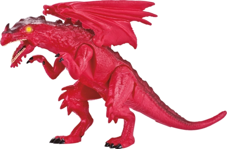 Dinozaur czerwony smok ze światłem i dźwiękiem 24 cm