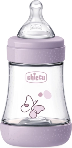 Chicco antykolkowa butelka dla niemowląt Perfect5 150 ml, dziewczynka, wolny przepływ 0m+