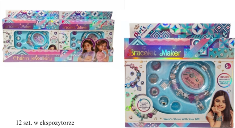 Zestaw DIY do tworzenia bransoletek z koralikami i zawieszkami